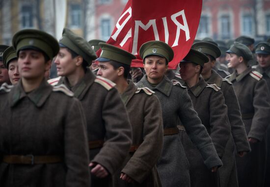 Shooting of Battalion of Death movie in St. Petersburg