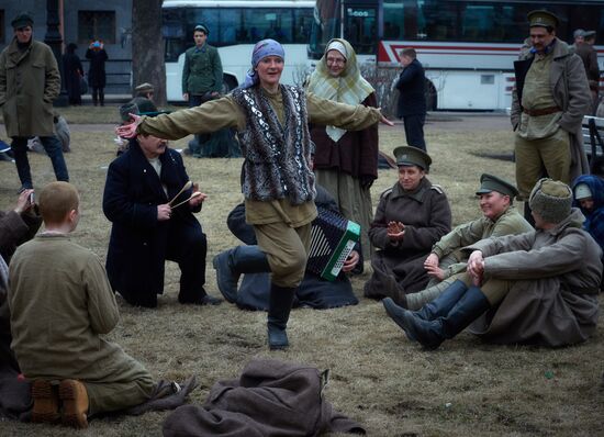 Shooting of Battalion of Death movie in St. Petersburg