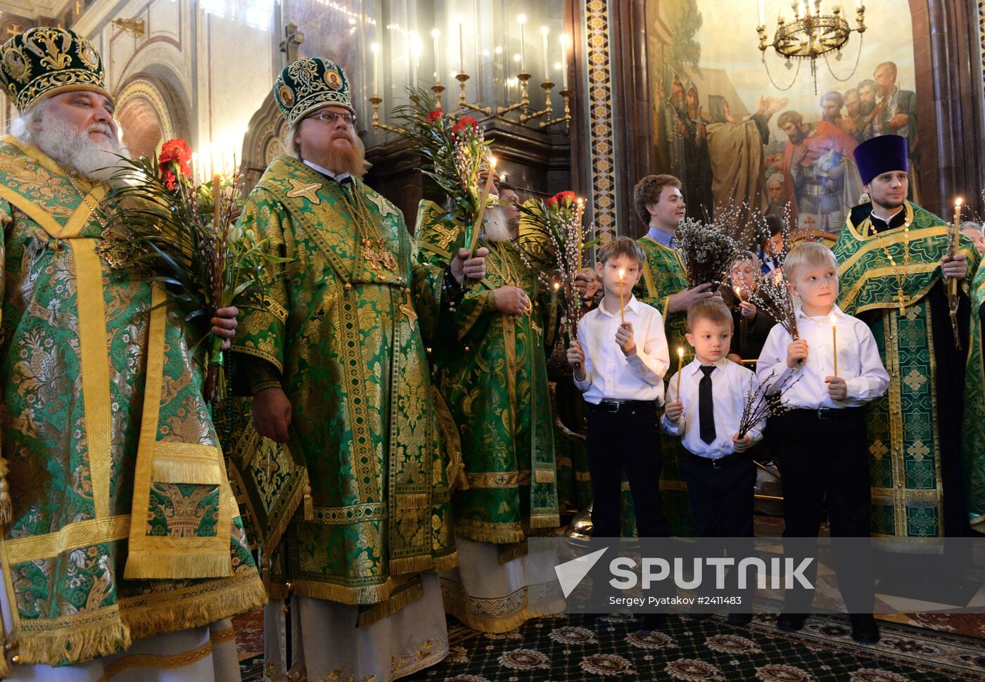 Patriarchal service on eve of Jesus' entry into Jerusalem