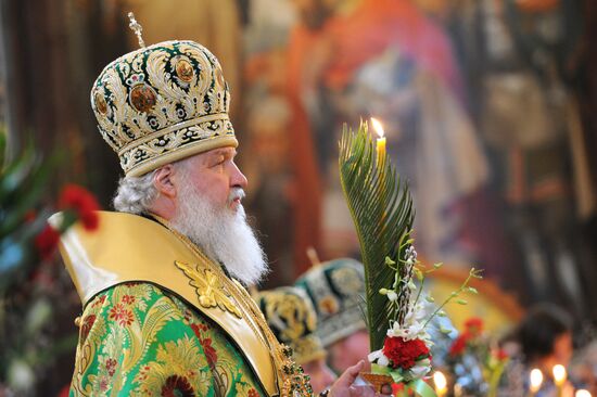 Patriarchal service on eve of Jesus' entry into Jerusalem