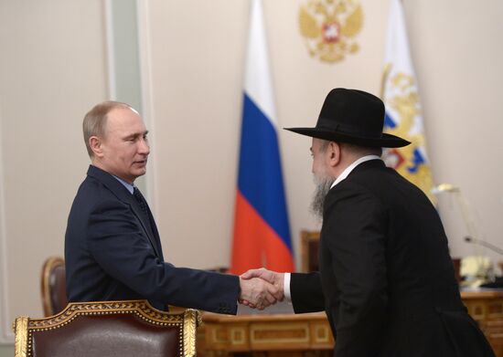 Vladimir Putin's meeting with Berl Lazar and Alexander Boroda