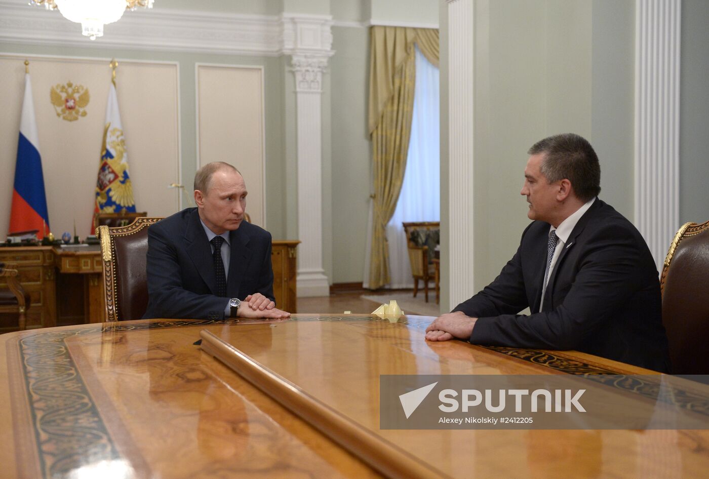 Vladimir Putin meets with Sergey Aksyonov