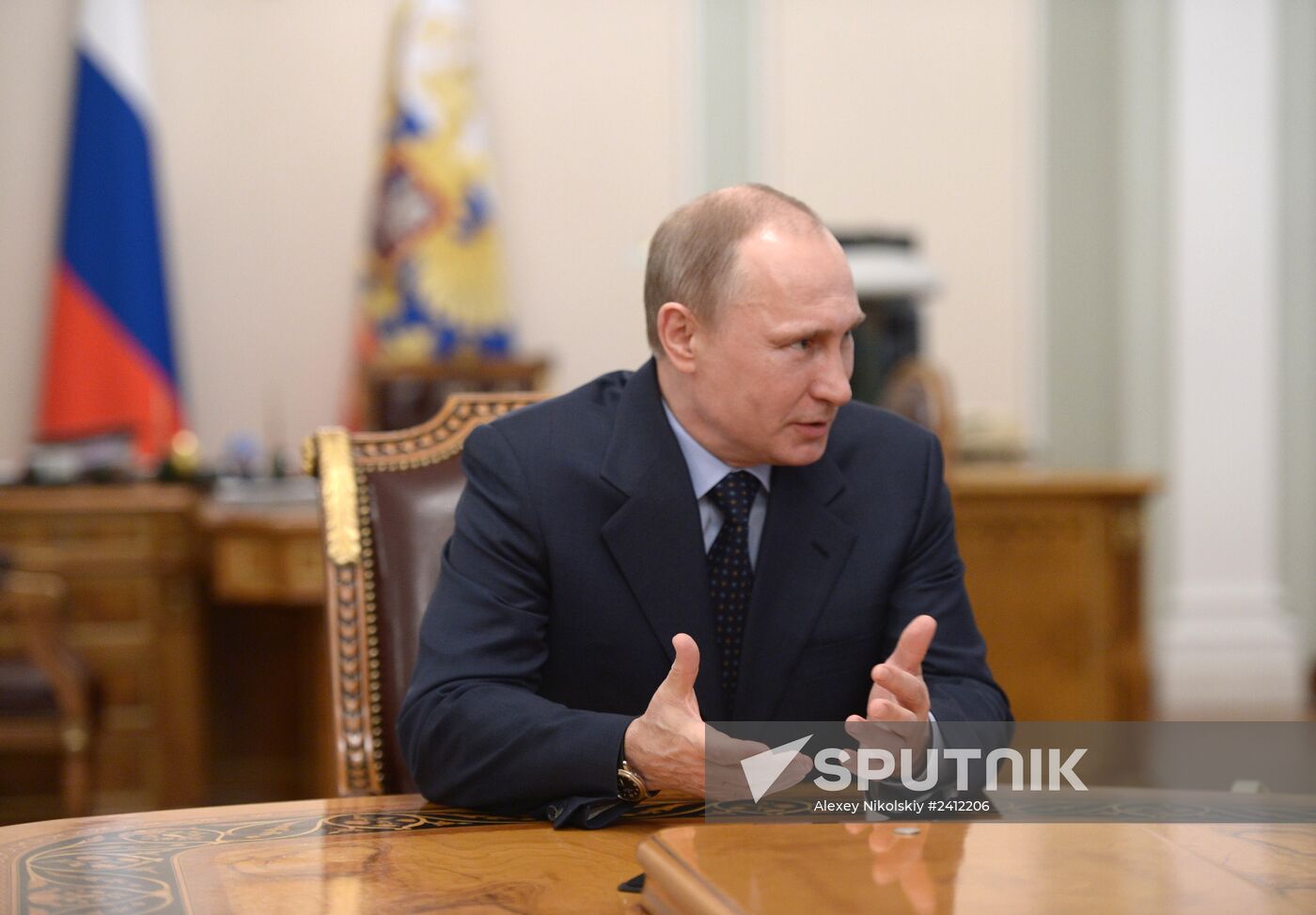 Vladimir Putin meets with Sergey Aksyonov