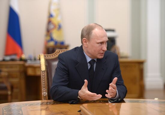 Vladimir Putin meets with Sergey Aksyonov