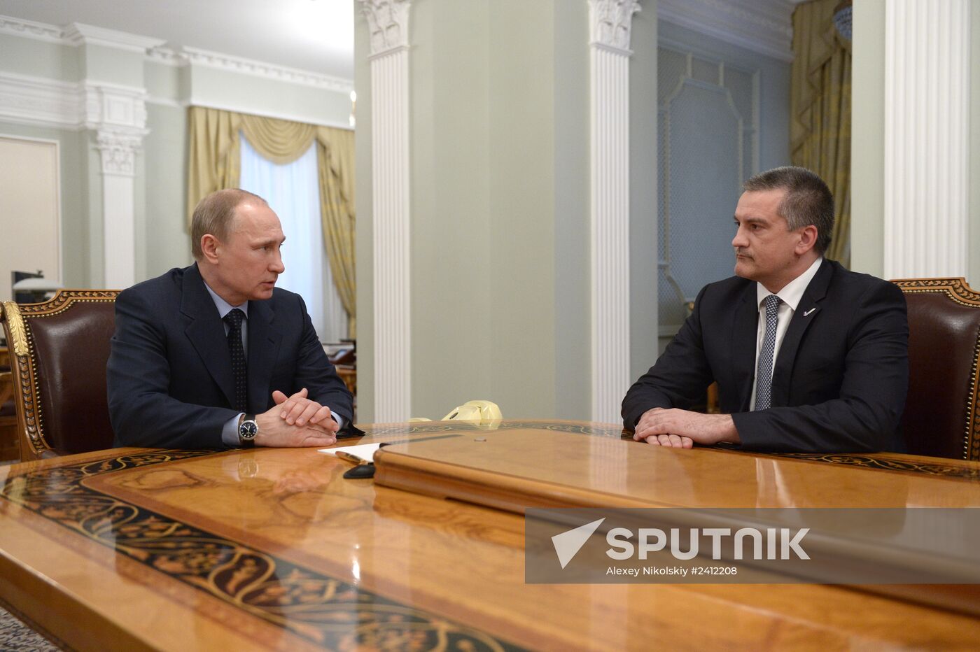 Vladimir Putin meets with Sergey Aksyonov