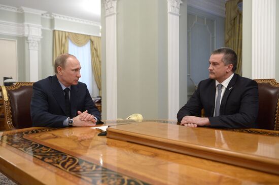 Vladimir Putin meets with Sergey Aksyonov