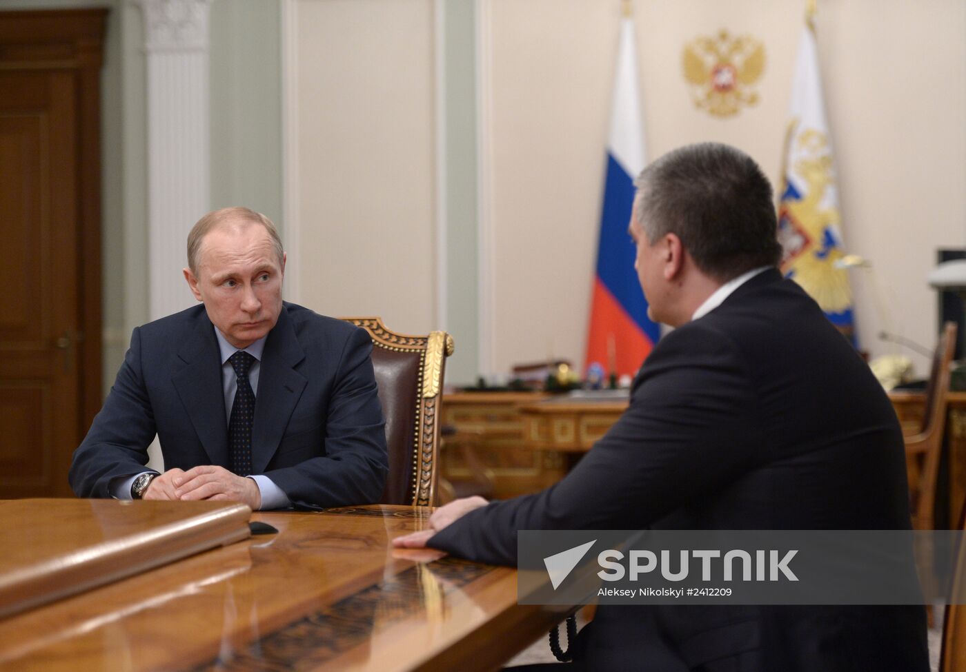 Vladimir Putin meets with Sergey Aksyonov