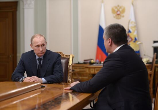 Vladimir Putin meets with Sergey Aksyonov