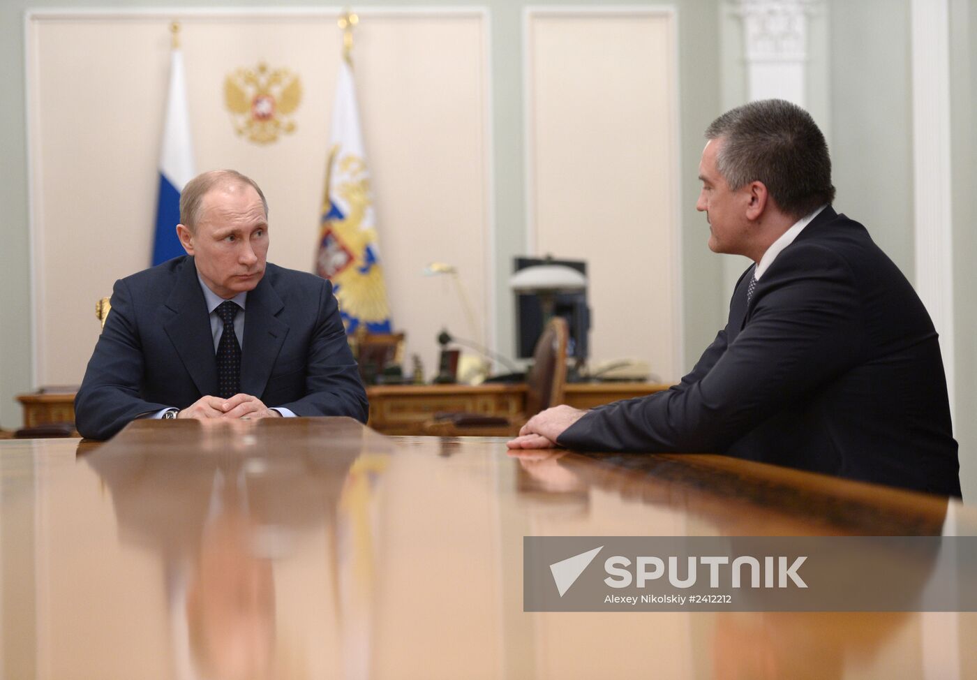 Vladimir Putin meets with Sergey Aksyonov