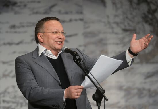 Screenwriter and actor Sergei Plotov holds soiree