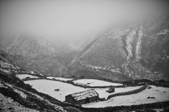 Mountain village in Nepal