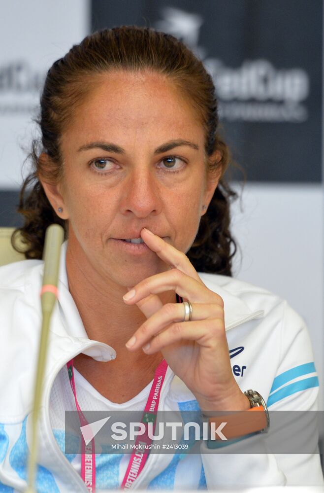 News conference on Federation Cup match between Russia and Argentina