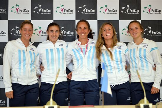 News conference on Federation Cup match between Russia and Argentina