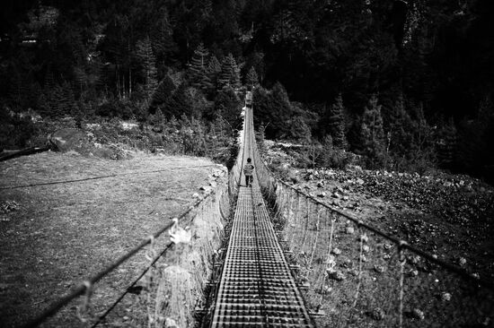 Rope bridge in Nepal