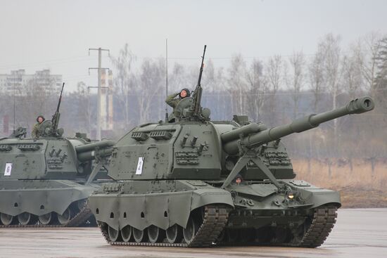 Victory Day Parade rehearsal in Alabino, Moscow Region