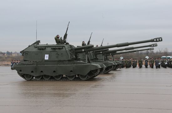 Victory Day Parade rehearsal in Alabino, Moscow Region