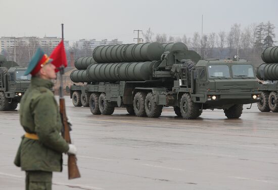 Victory Day Parade rehearsal in Alabino, Moscow Region