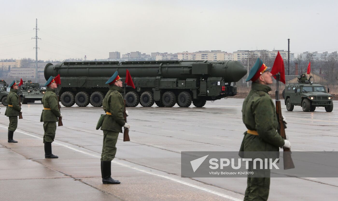 Victory Day Parade rehearsal in Alabino, Moscow Region