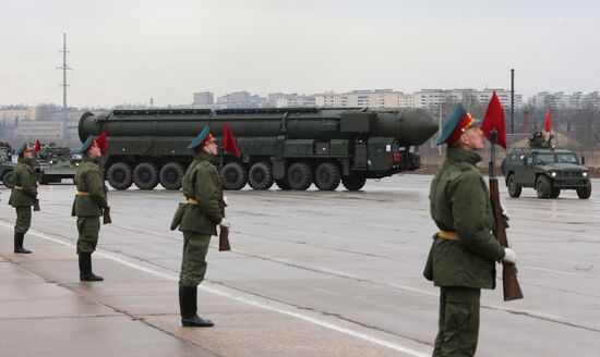 Victory Day Parade rehearsal in Alabino, Moscow Region