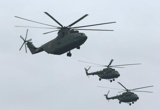 Victory Day Parade rehearsal in Alabino, Moscow Region