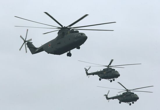 Victory Day Parade rehearsal in Alabino, Moscow Region