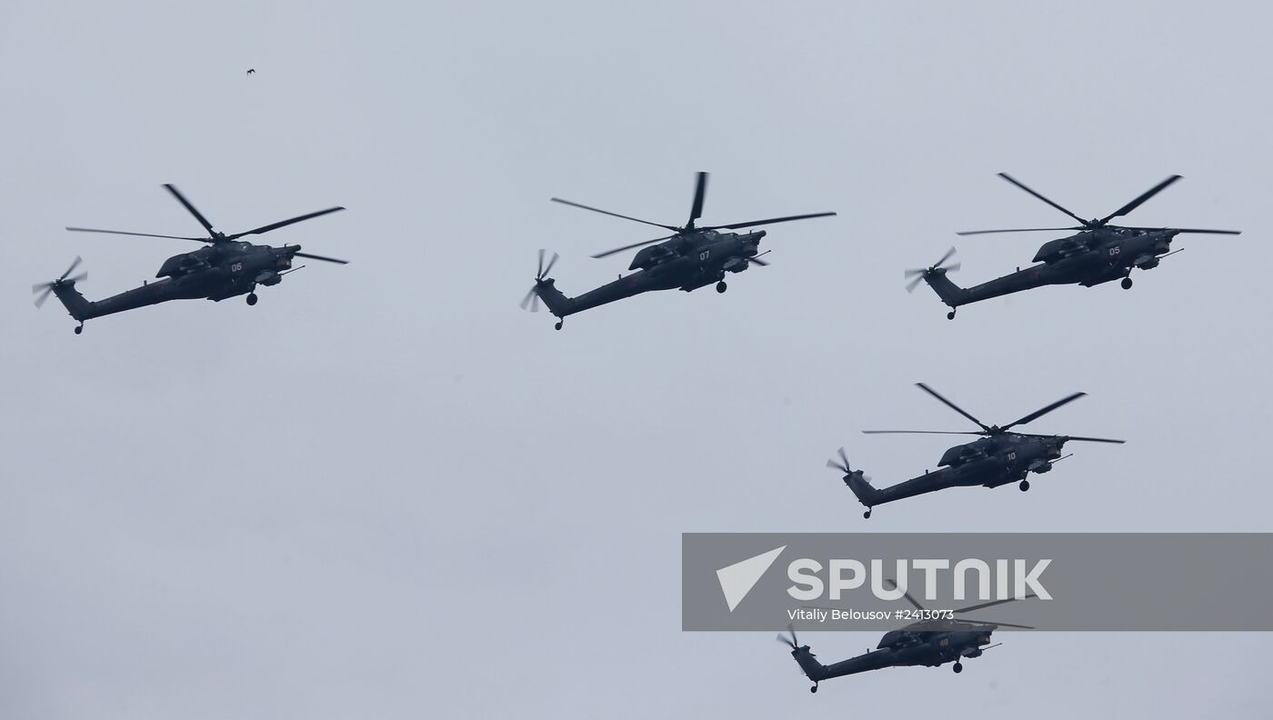 Victory Day Parade rehearsal in Alabino, Moscow Region