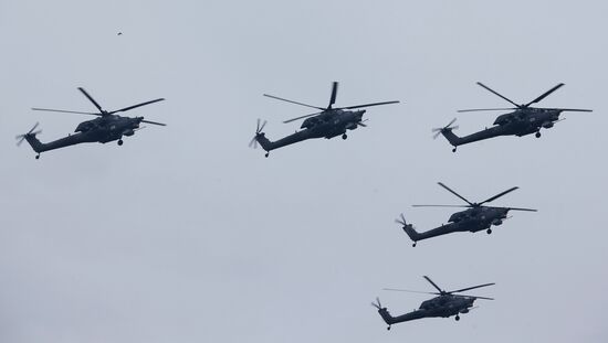 Victory Day Parade rehearsal in Alabino, Moscow Region