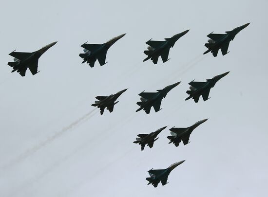 Victory Day Parade rehearsal in Alabino, Moscow Region