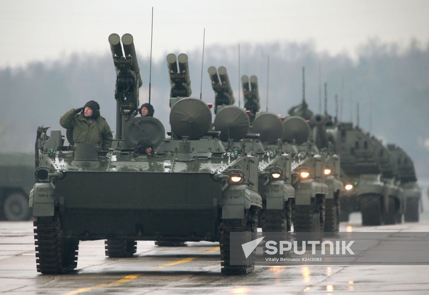 Victory Day Parade rehearsal in Alabino, Moscow Region