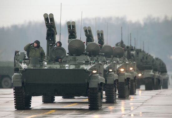 Victory Day Parade rehearsal in Alabino, Moscow Region