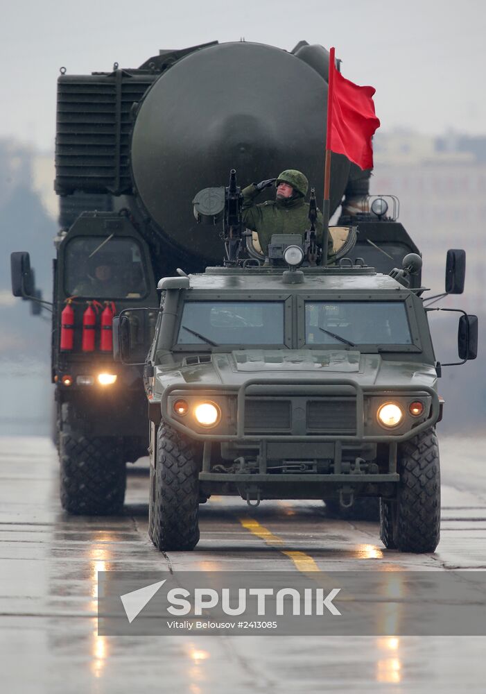 Victory Day Parade rehearsal in Alabino, Moscow Region