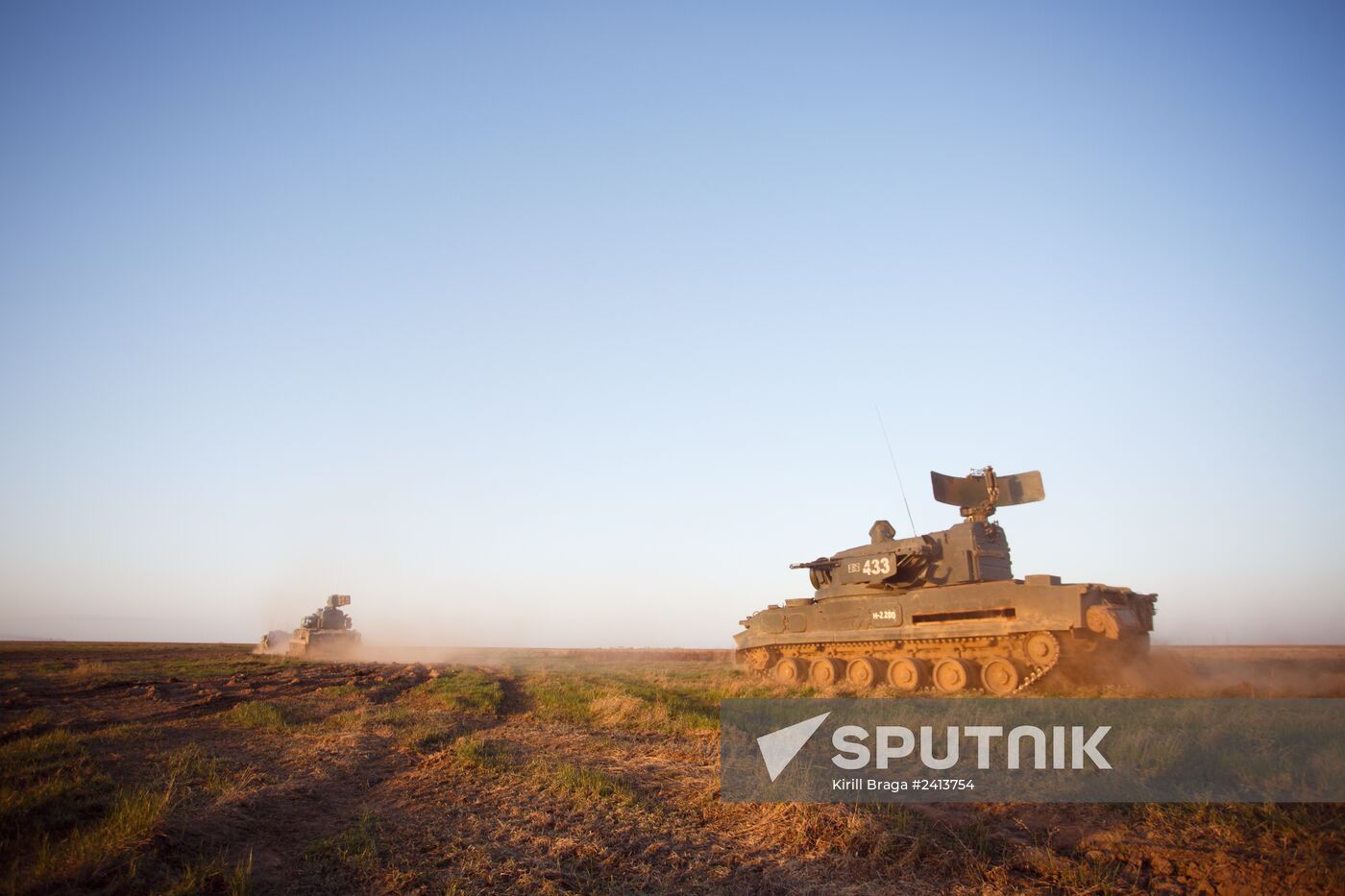 Military exercise at the Kapustin Yar firing range in the Astrakhan Region