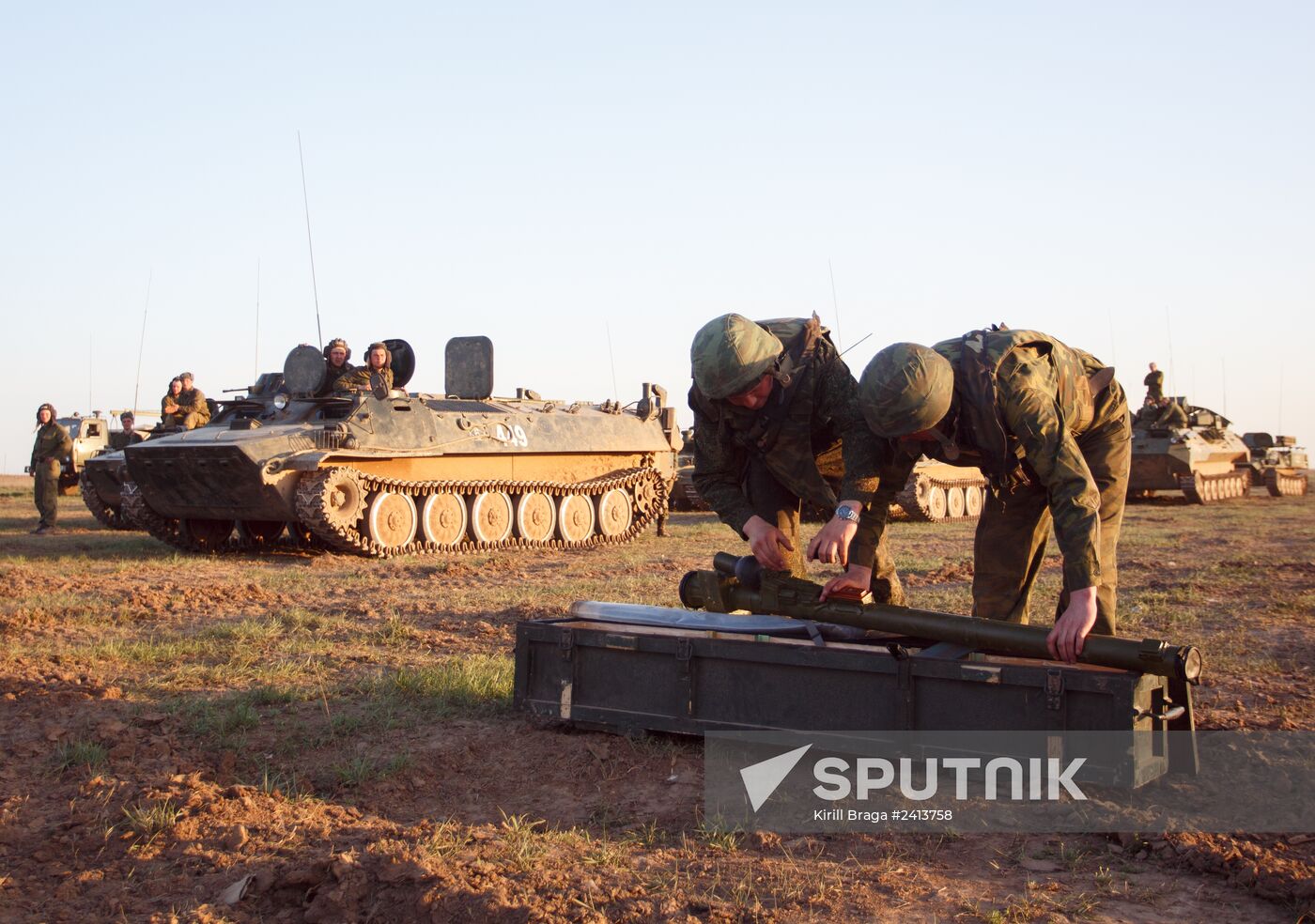 Military exercise at the Kapustin Yar firing range in the Astrakhan Region