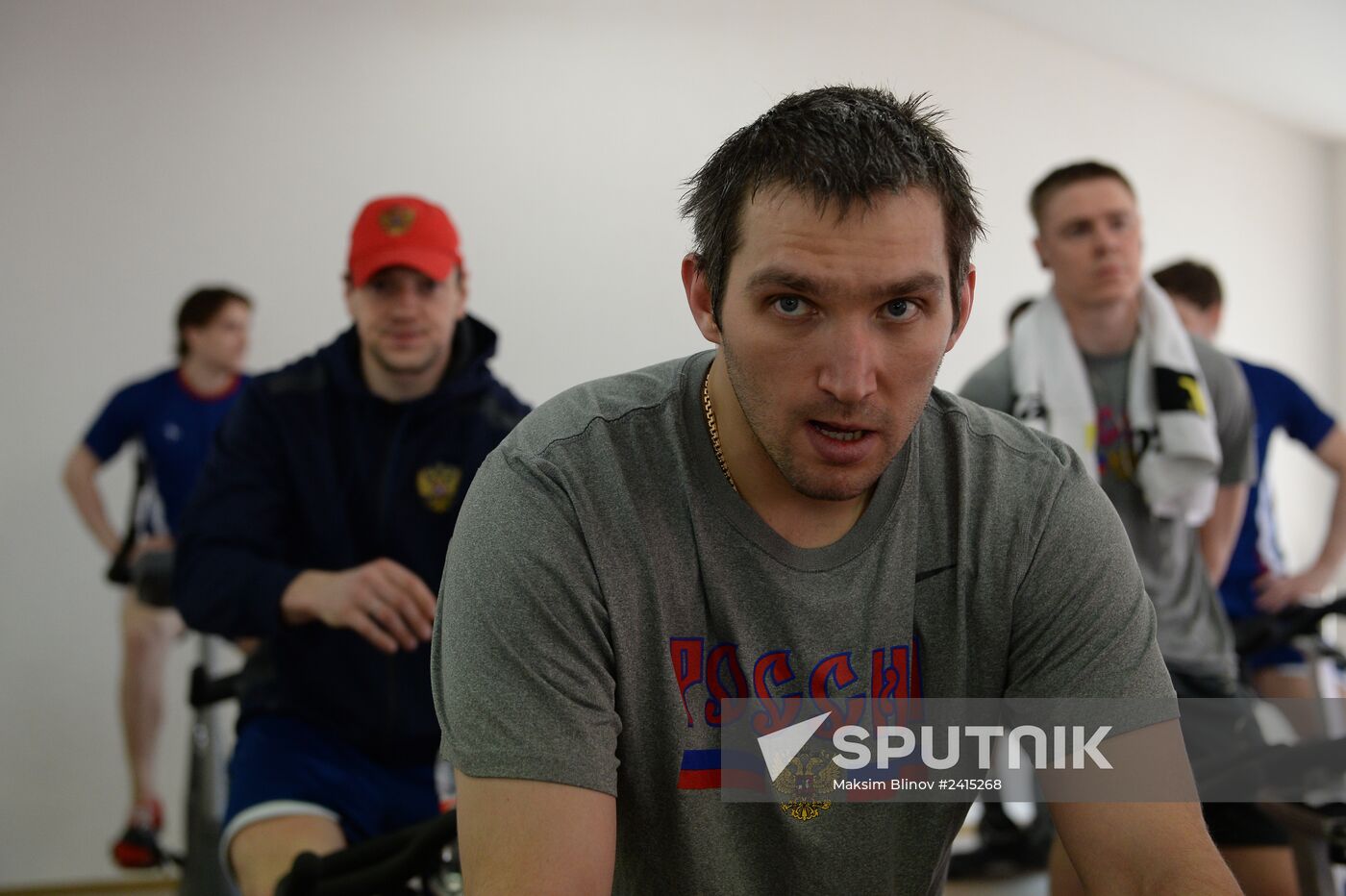 Hockey player Alex Ovechkin arrives at Russian national team's base