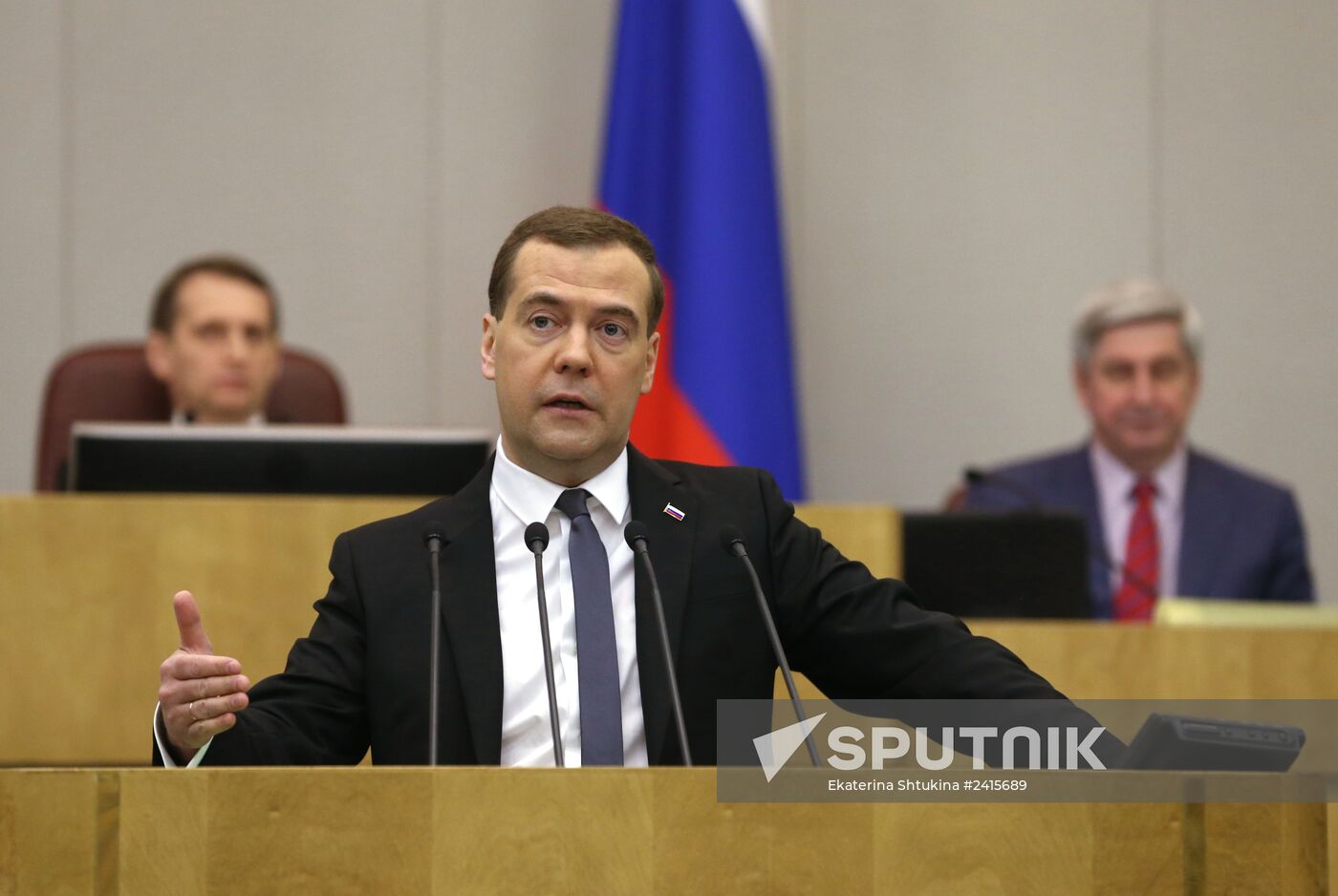 Dmitry Medvedev reports on the Government's 2013 performance at the State Duma