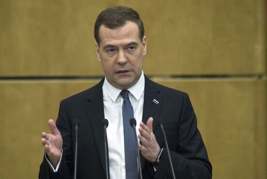Dmitry Medvedev reports on the Government's 2013 performance at the State Duma