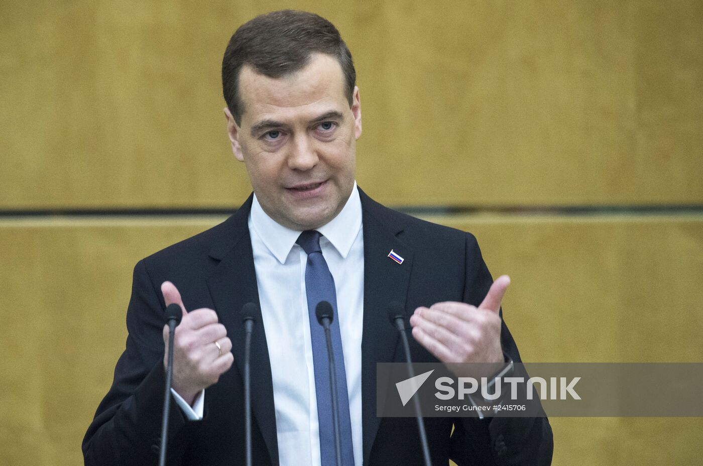 Dmitry Medvedev reports on the Government's 2013 performance at the State Duma
