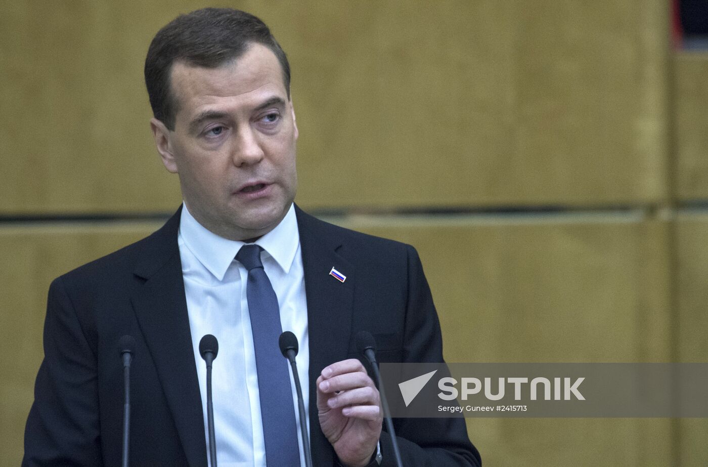 Dmitry Medvedev reports on the Government's 2013 performance at the State Duma