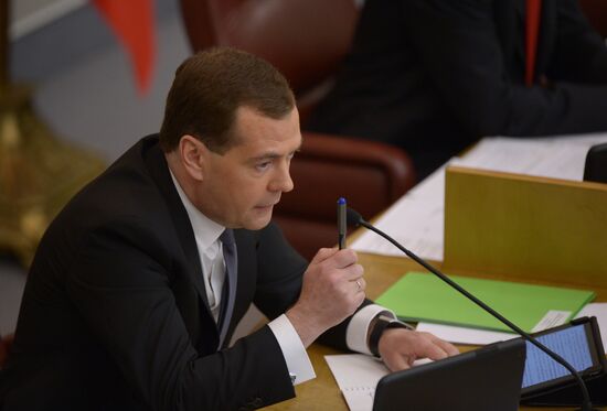 Dmitry Medvedev reports on the Government's 2013 performance at the State Duma