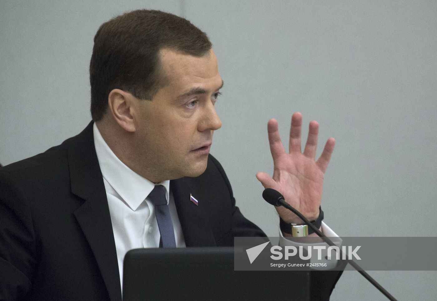 Dmitry Medvedev reports on the Government's 2013 performance at the State Duma