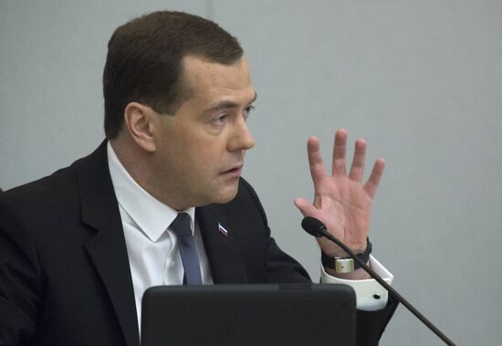 Dmitry Medvedev reports on the Government's 2013 performance at the State Duma