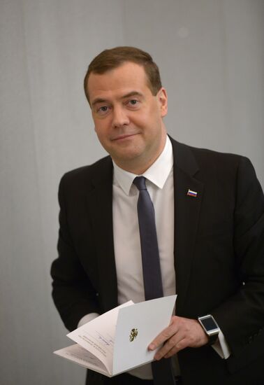 Dmitry Medvedev reports on the Government's 2013 performance at the State Duma