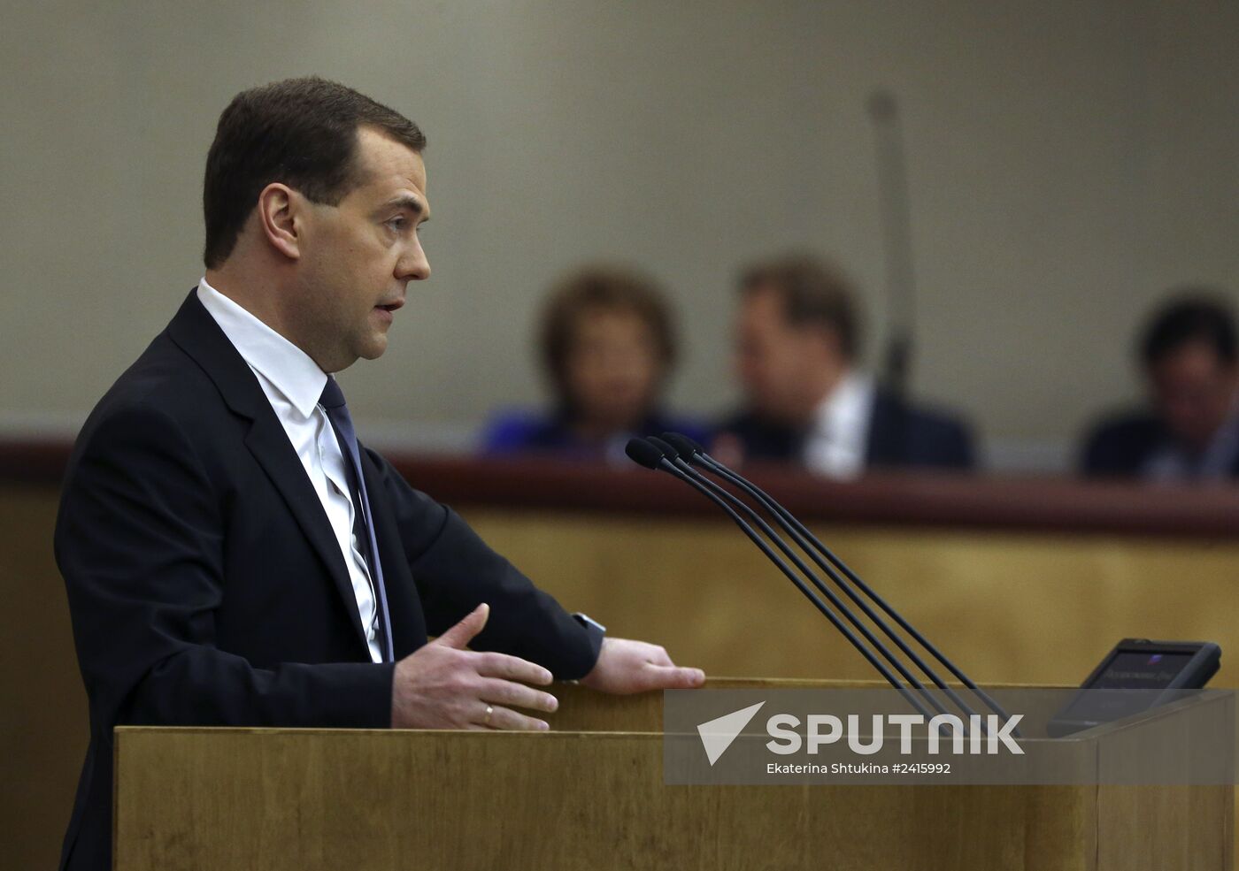 Dmitry Medvedev reports on the Government's 2013 performance at the State Duma