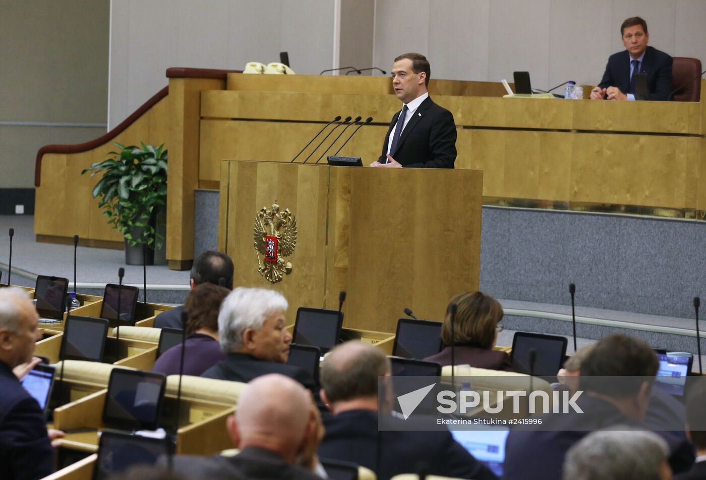 Dmitry Medvedev reports on the Government's 2013 performance at the State Duma
