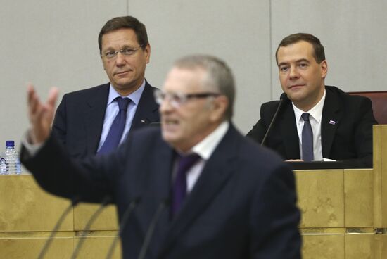 Dmitry Medvedev reports on the Government's 2013 performance at the State Duma