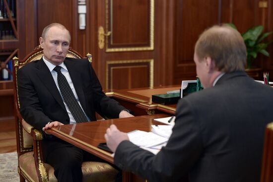 Vladimir Putin meets with Vladimir Tolstoy