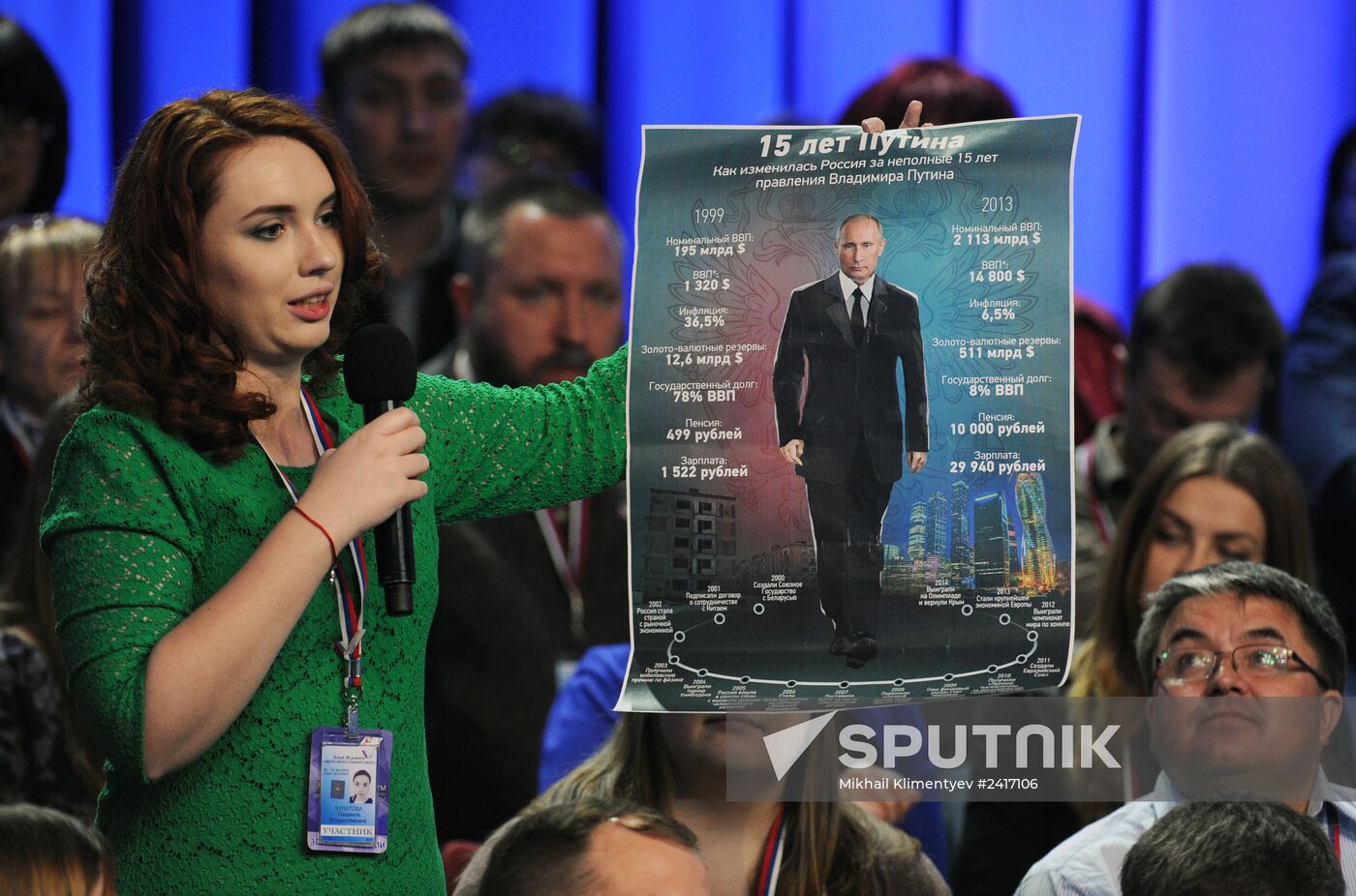 Vladimir Putin attends first media forum, all-Russia People's Front