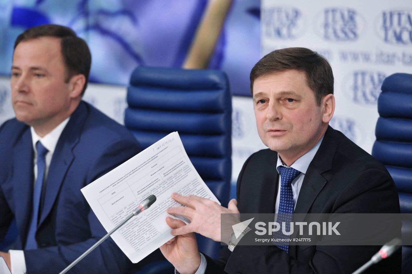 Press conference by Russia's Federal Space Agency and United Rocket and Space Corporation managers