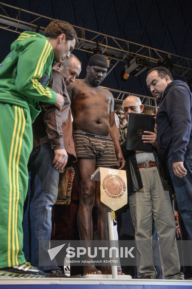 Boxing. Denis Levedev, Guillermo Jones official weigh-ins