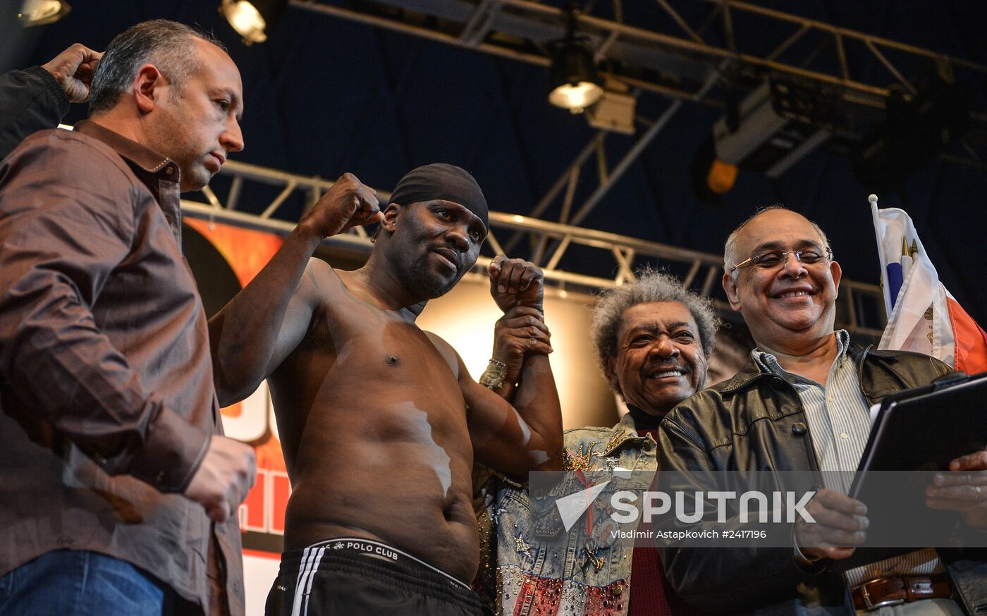 Boxing. Denis Levedev, Guillermo Jones official weigh-ins